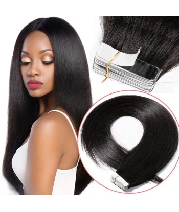 Dark Brown Straight Adhesive Extensions / Tapes rembourrage situé sous