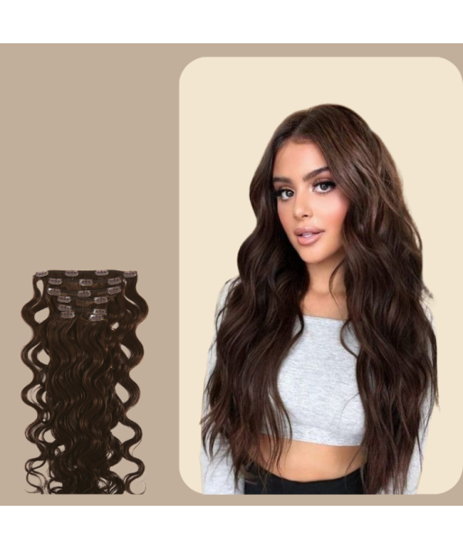 Brun vågig Clip Extensions 50-70% off 