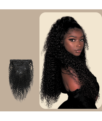 Kinky Curly Black 120g Clip-In Extensions Kit rembourrage situé sous