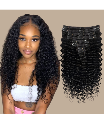 Deep Wave Zwart 120g Clip-In Extensions Kit livraison et retour toujours gratuits