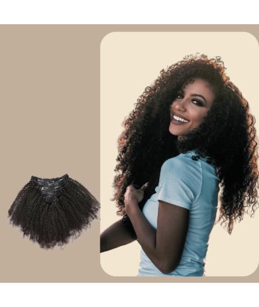 Afro krullend bruin 120g Clip-In Extensions Kit Jusqu'à 80% De Réduction