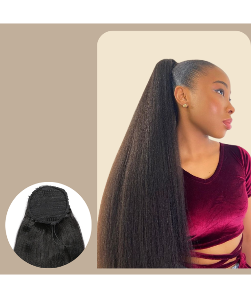 Paardenstaart donkerbruin A Cordon Remy Hair Yaki recht en ligne